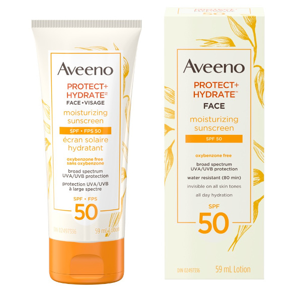 Écran solaire pour le visage Aveeno Protect + Hydrate FPS 50
