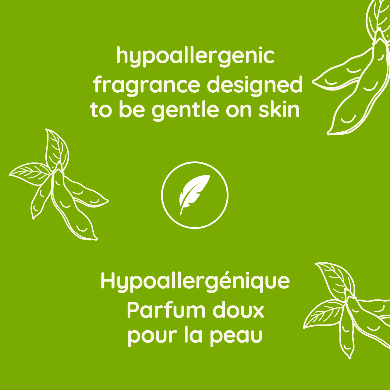 Mention « Hypoallergénique, Parfum doux pour la peau »